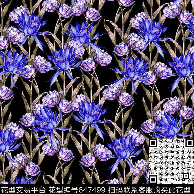 花朵花卉数码印花华亿平台下载（图片编号: 647499） - 瓦栏（Walan）
