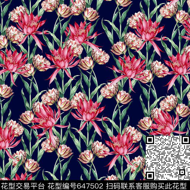 花朵花卉数码印花华亿平台下载（图片编号: 647502） - 瓦栏（Walan）