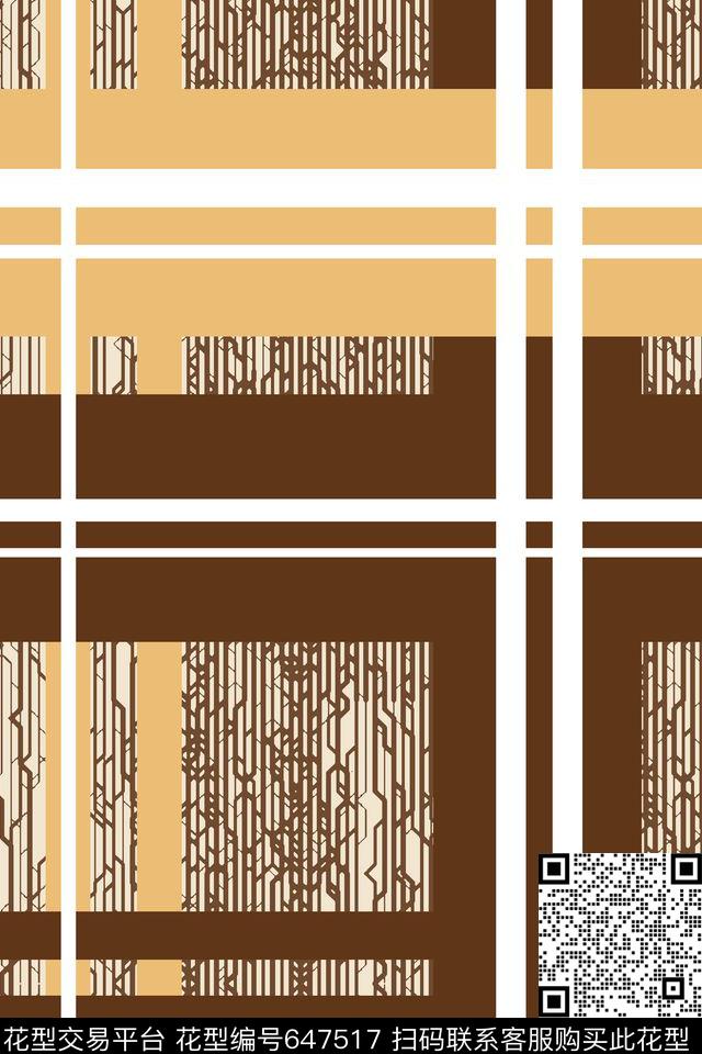 方格几何肌理传统印花华亿平台下载（图片编号: 647517） - 瓦栏（Walan）