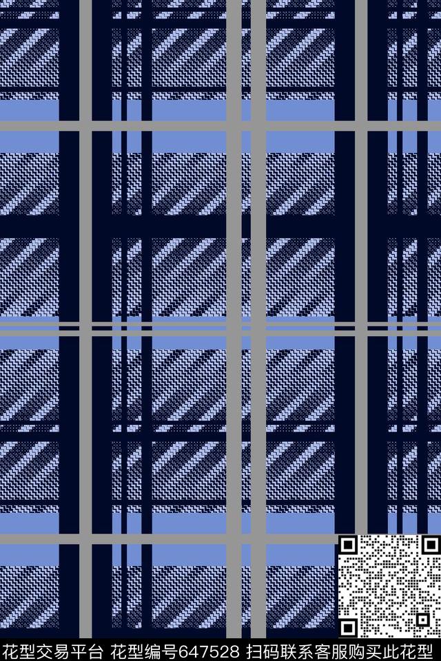 格子几何斜纹传统印花华亿平台下载（图片编号: 647528） - 瓦栏（Walan）