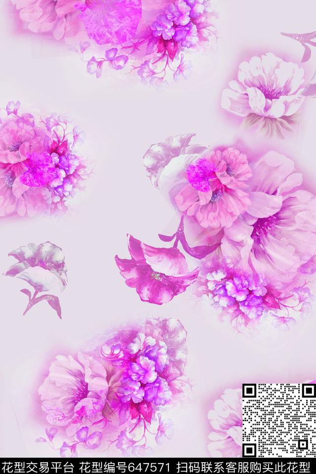 女装小碎花花朵数码印花华亿平台下载（图片编号: 647571） - 瓦栏（Walan）