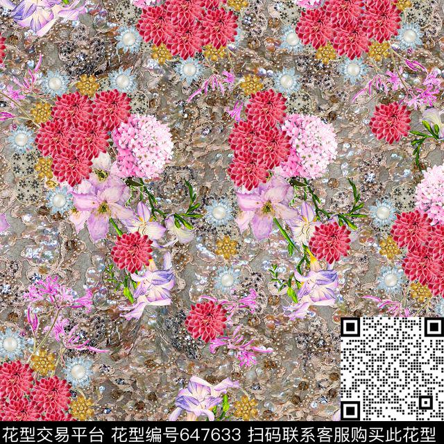 embroflowercolorfull数码印花华亿平台下载（图片编号: 647633） - 瓦栏（Walan）