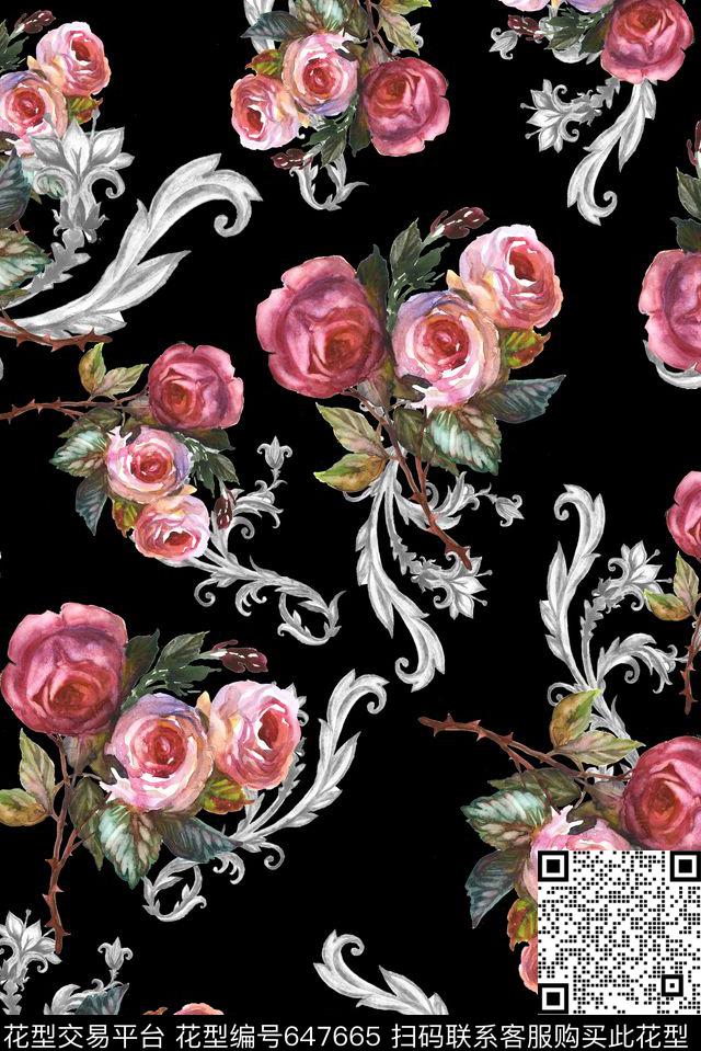 经典金属花纹数码印花华亿平台下载（图片编号: 647665） - 瓦栏（Walan）