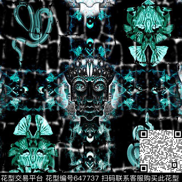 欧美Fei-抽象派Fei-欧美风数码印花华亿平台下载（图片编号: 647737） - 瓦栏（Walan）