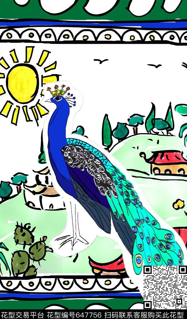 时尚大牌手绘数码印花华亿平台下载（图片编号: 647756） - 瓦栏（Walan）