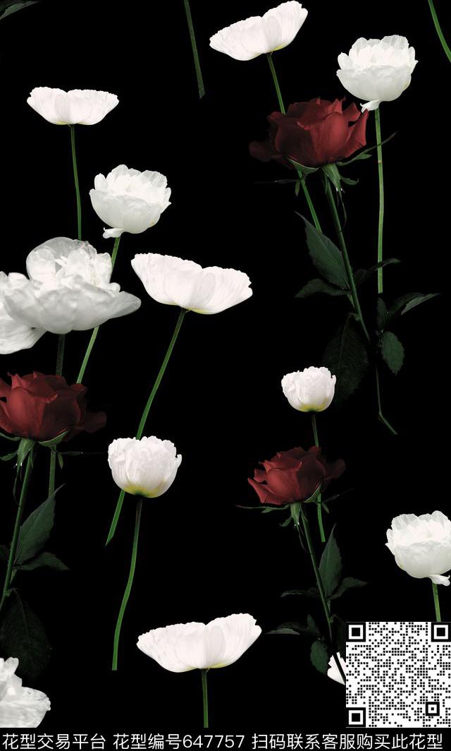 原创玫瑰复古系数码印花华亿平台下载（图片编号: 647757） - 瓦栏（Walan）