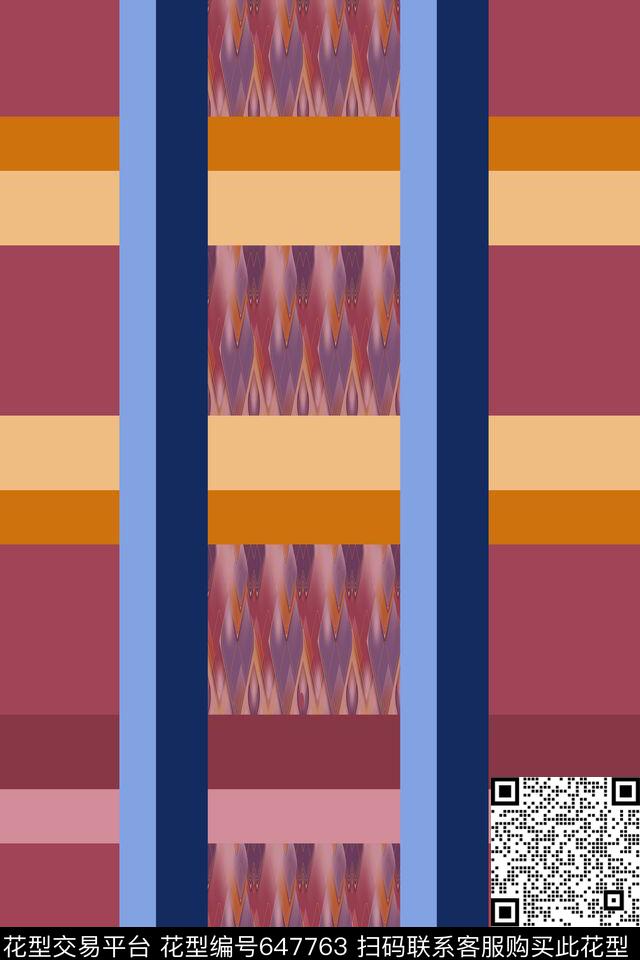 格子组合格子混搭格子图案传统印花华亿平台下载（图片编号: 647763） - 瓦栏（Walan）