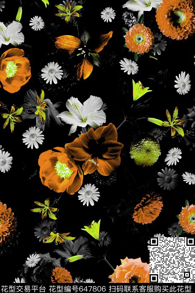 花卉小雏菊罂粟数码印花华亿平台下载（图片编号: 647806） - 瓦栏（Walan）