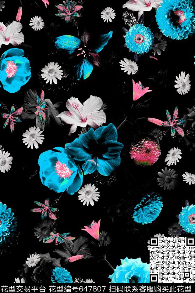 花卉小雏菊罂粟数码印花华亿平台下载（图片编号: 647807） - 瓦栏（Walan）