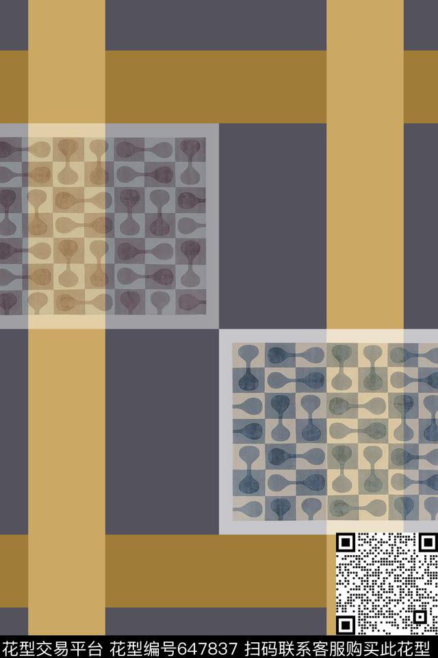 商务数码格子组合格子混搭传统印花华亿平台下载（图片编号: 647837） - 瓦栏（Walan）