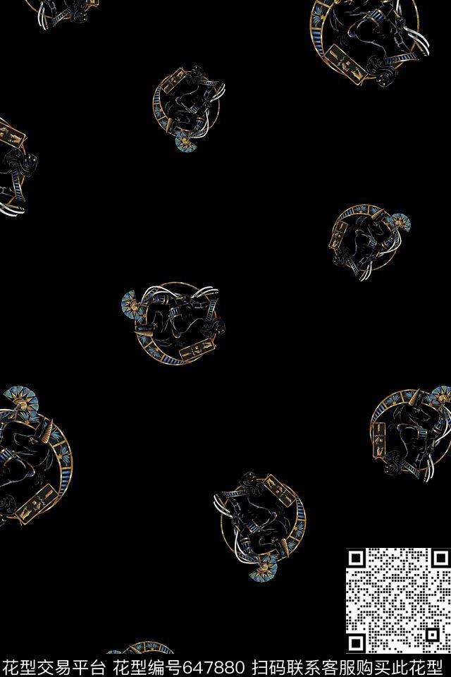 猎狗图腾男装数码印花华亿平台下载（图片编号: 647880） - 瓦栏（Walan）