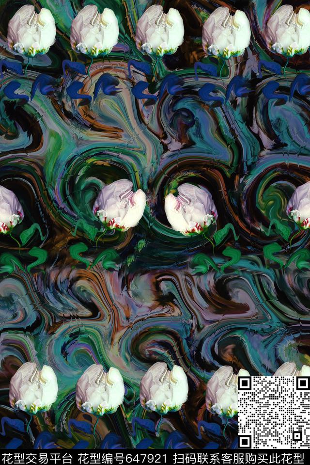 纹理笔触复古数码印花华亿平台下载（图片编号: 647921） - 瓦栏（Walan）