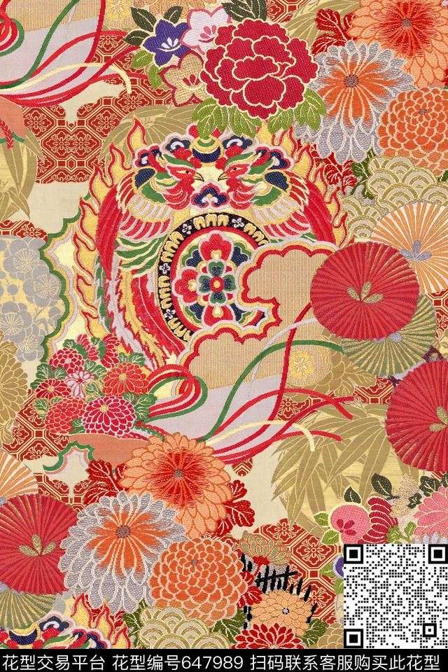 民族风日式风格中国风数码印花华亿平台下载（图片编号: 647989） - 瓦栏（Walan）