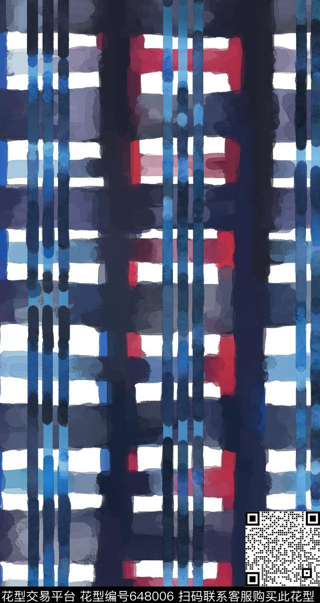 竖条方格格子数码印花华亿平台下载（图片编号: 648006） - 瓦栏（Walan）