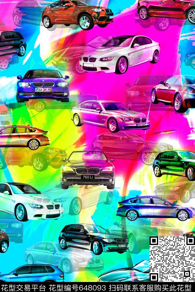 假日旅行炫酷跑车彩色背景数码印花华亿平台下载（图片编号: 648093） - 瓦栏（Walan）