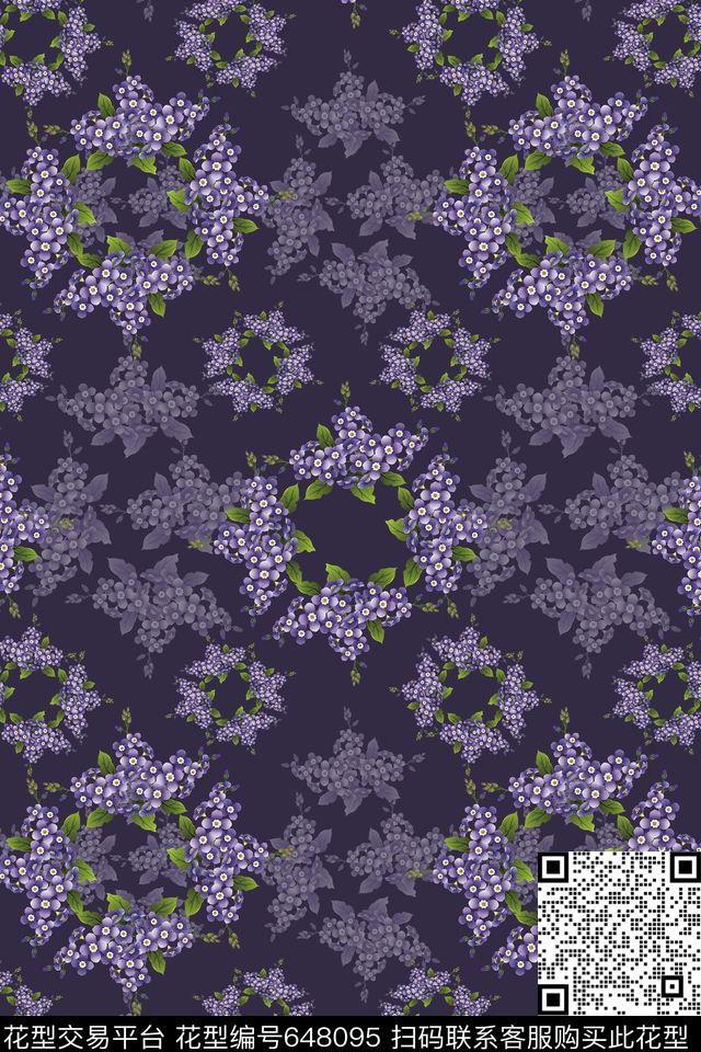 花卉组合小碎花植物花卉数码印花华亿平台下载（图片编号: 648095） - 瓦栏（Walan）