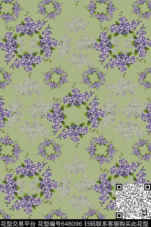 花卉组合小碎花植物花卉数码印花华亿平台下载（图片编号: 648096） - 瓦栏（Walan）
