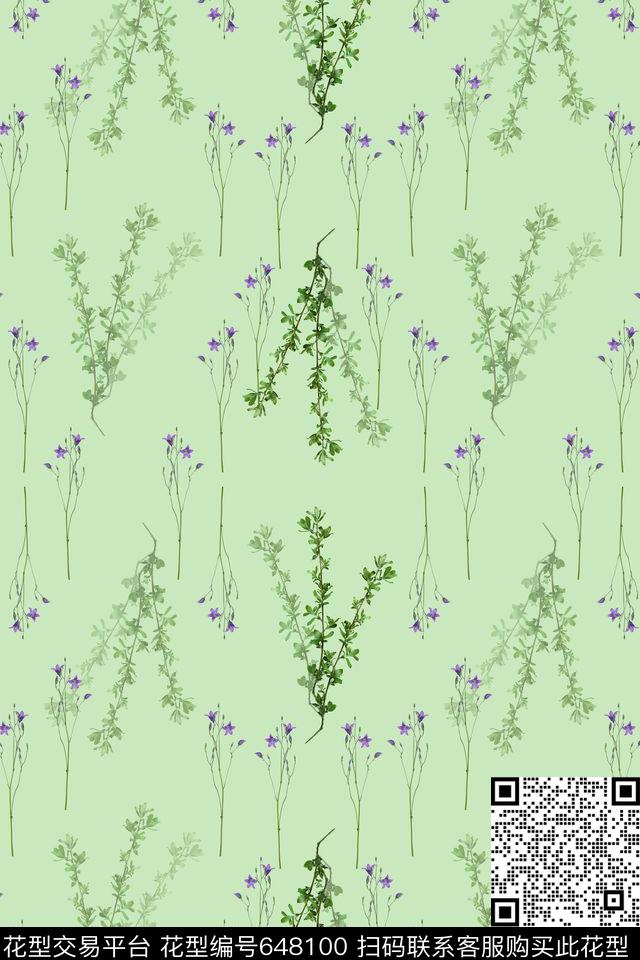 花卉组合清新植物花卉数码印花华亿平台下载（图片编号: 648100） - 瓦栏（Walan）