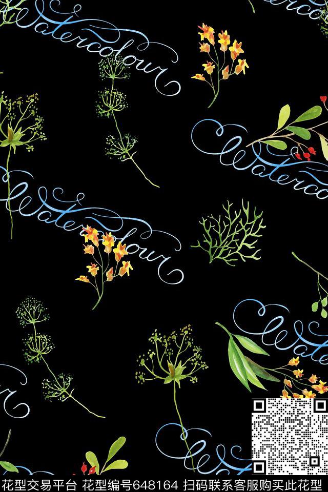 花朵花卉字母数码印花华亿平台下载（图片编号: 648164） - 瓦栏（Walan）