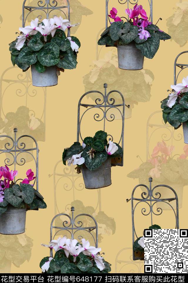 花朵花卉花篮数码印花华亿平台下载（图片编号: 648177） - 瓦栏（Walan）