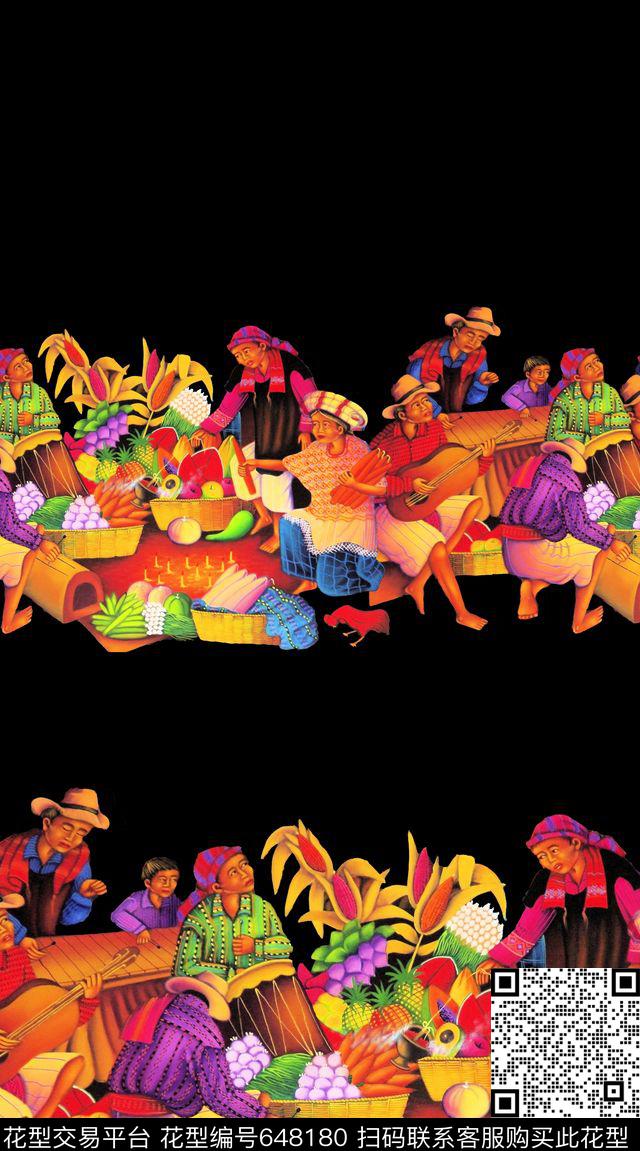 民族风人物数码印花华亿平台下载（图片编号: 648180） - 瓦栏（Walan）