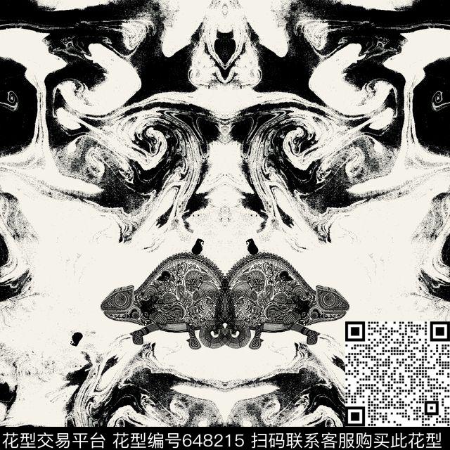 Fei-男装蜥蜴笔触数码印花华亿平台下载（图片编号: 648215） - 瓦栏（Walan）