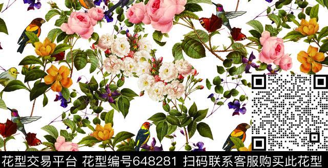 花瓣月季花卉数码印花华亿平台下载（图片编号: 648281） - 瓦栏（Walan）