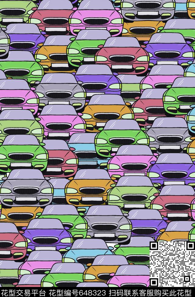 卡通元素婴童汽车传统印花华亿平台下载（图片编号: 648323） - 瓦栏（Walan）