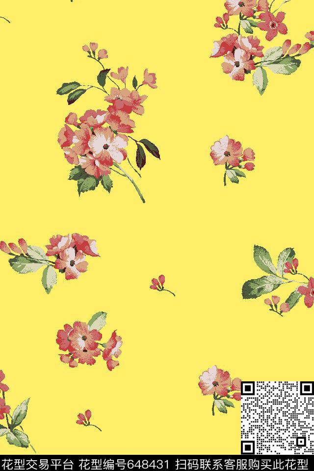 花朵花卉传统印花华亿平台下载（图片编号: 648431） - 瓦栏（Walan）