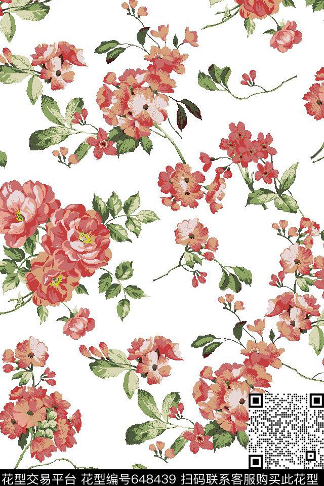 花朵花卉传统印花华亿平台下载（图片编号: 648439） - 瓦栏（Walan）