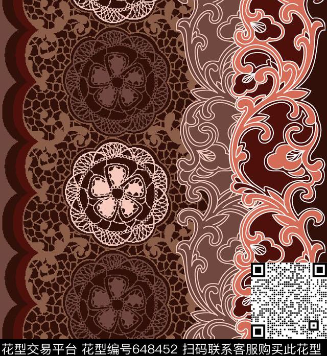 欧式卷草纹传统印花华亿平台下载（图片编号: 648452） - 瓦栏（Walan）