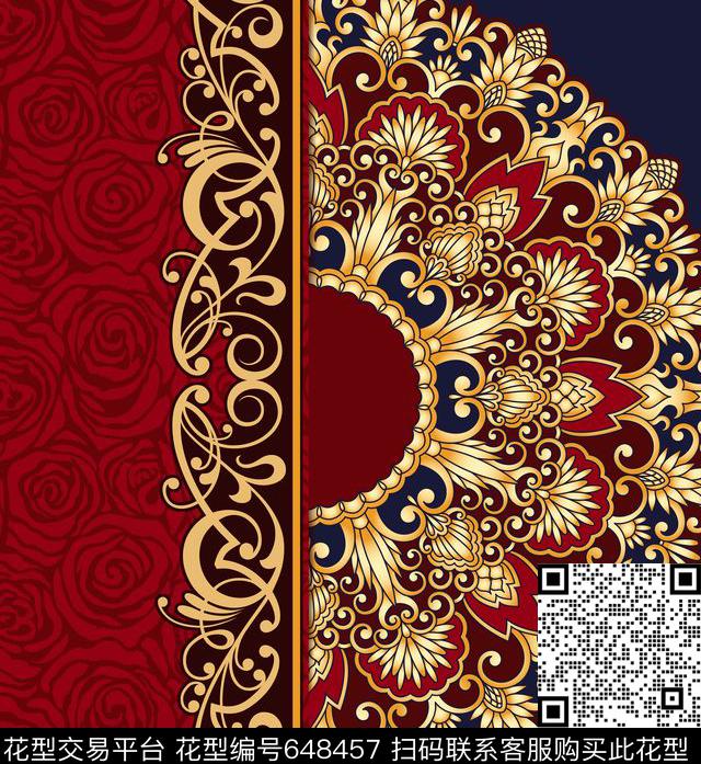 百合传统印花华亿平台下载（图片编号: 648457） - 瓦栏（Walan）