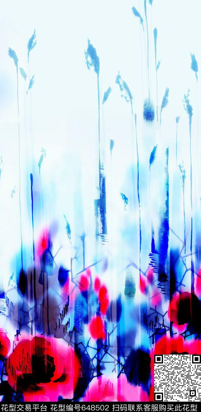 莲花大花花卉数码印花华亿平台下载（图片编号: 648502） - 瓦栏（Walan）