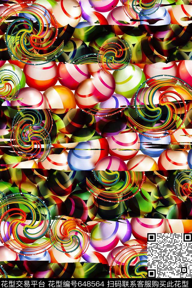 横条条纹时尚台球数码印花华亿平台下载（图片编号: 648564） - 瓦栏（Walan）