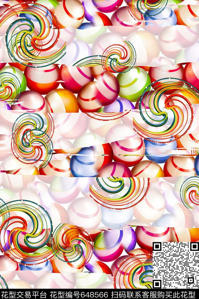 横条条纹时尚台球数码印花华亿平台下载（图片编号: 648566） - 瓦栏（Walan）