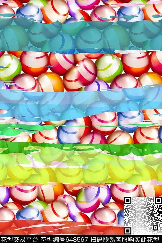 横条条纹时尚台球数码印花华亿平台下载（图片编号: 648567） - 瓦栏（Walan）