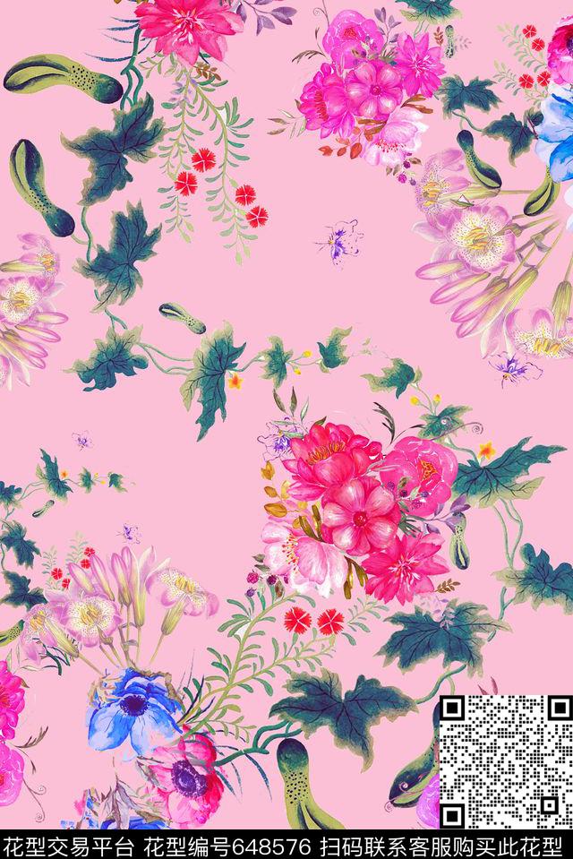 女装花卉数码数码印花华亿平台下载（图片编号: 648576） - 瓦栏（Walan）