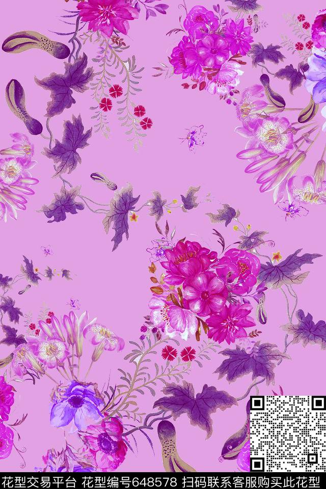 女装花卉数码数码印花华亿平台下载（图片编号: 648578） - 瓦栏（Walan）