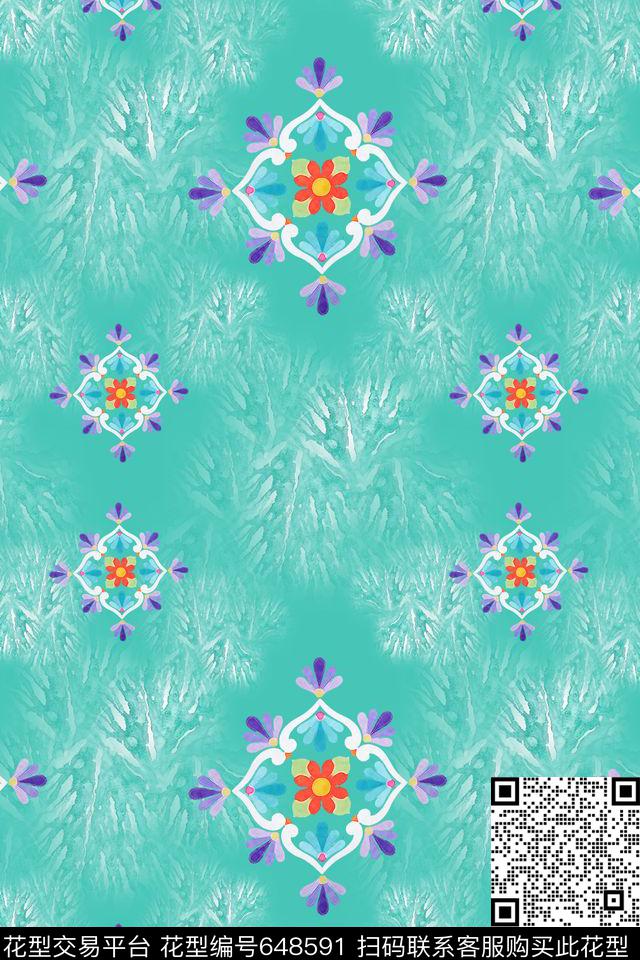 风格花卉热带植物热带海滨度假数码印花华亿平台下载（图片编号: 648591） - 瓦栏（Walan）