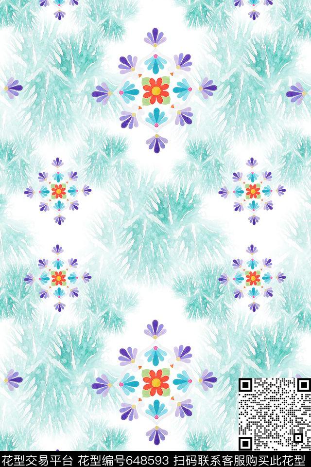 风格花卉热带植物热带海滨度假数码印花华亿平台下载（图片编号: 648593） - 瓦栏（Walan）