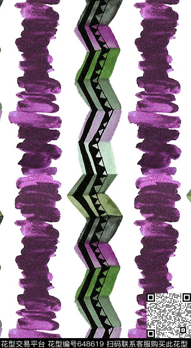 几何水彩笔触传统印花华亿平台下载（图片编号: 648619） - 瓦栏（Walan）