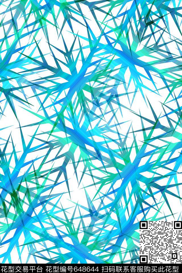 不规则几何几何时尚炫彩数码印花华亿平台下载（图片编号: 648644） - 瓦栏（Walan）