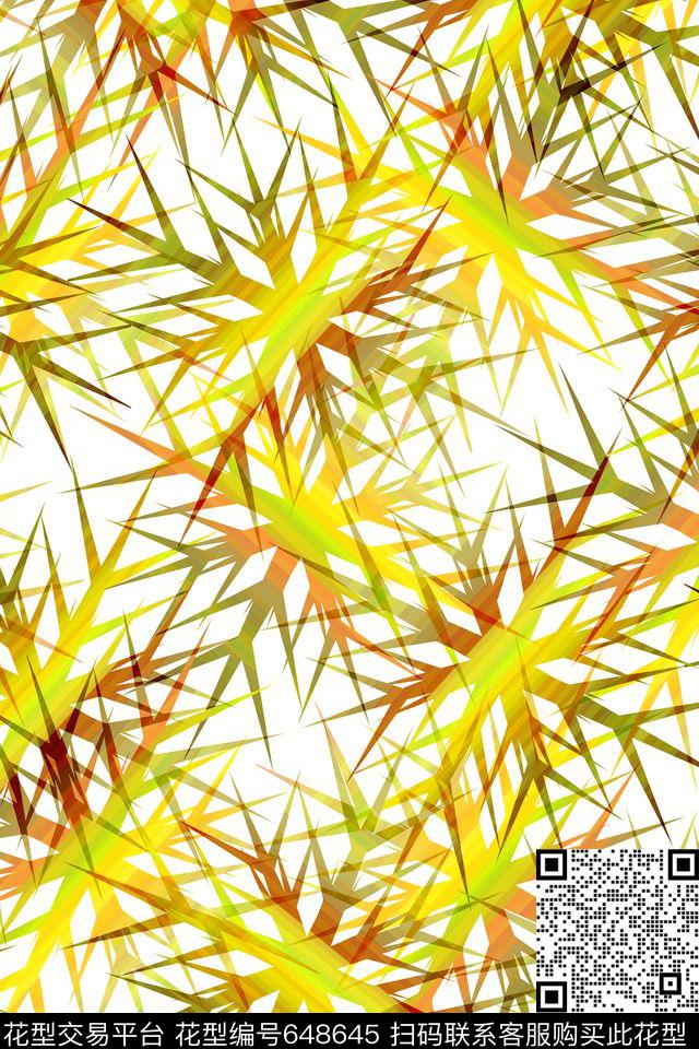 不规则几何几何时尚炫彩数码印花华亿平台下载（图片编号: 648645） - 瓦栏（Walan）