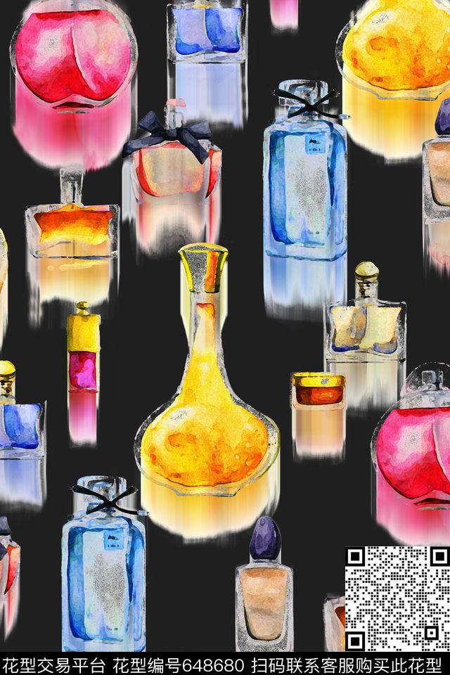 香水瓶数码花数码印花华亿平台下载（图片编号: 648680） - 瓦栏（Walan）