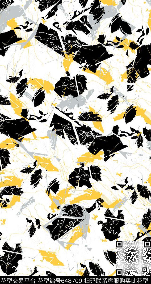 简约抽象国外手绘花卉数码印花华亿平台下载（图片编号: 648709） - 瓦栏（Walan）