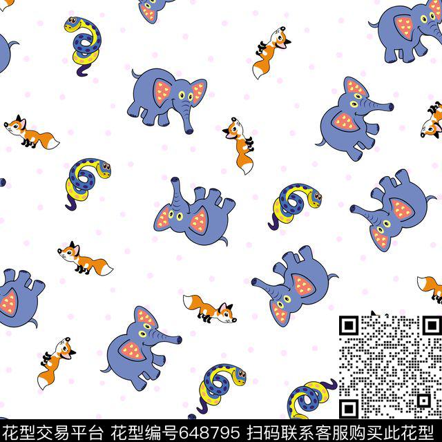 卡通童装大象传统印花华亿平台下载（图片编号: 648795） - 瓦栏（Walan）