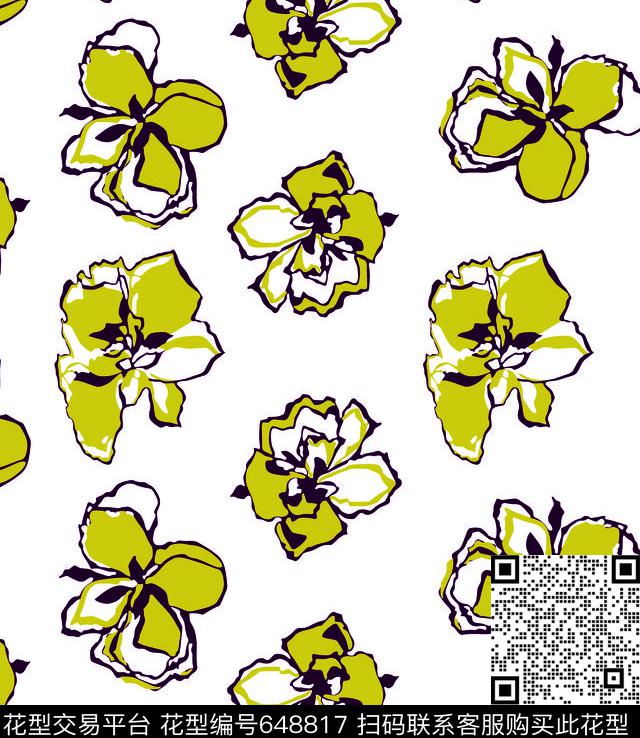 小碎花罂粟花大花数码印花华亿平台下载（图片编号: 648817） - 瓦栏（Walan）