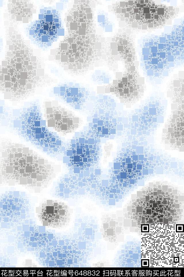 马赛克小方块不规则几何数码印花华亿平台下载（图片编号: 648832） - 瓦栏（Walan）
