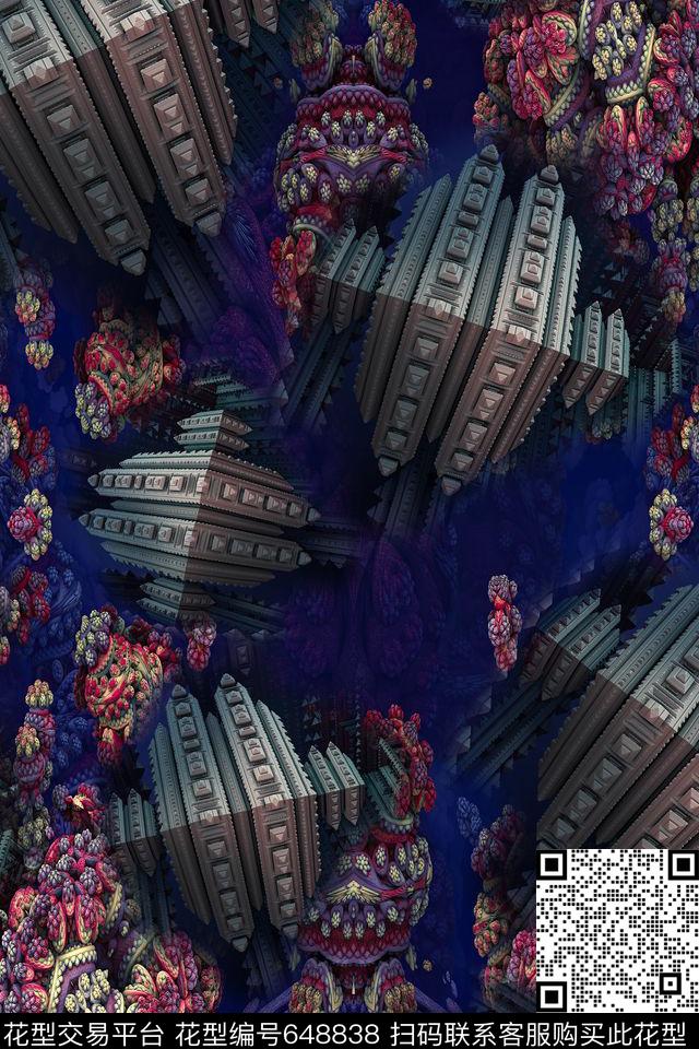 抽象几何数码印花华亿平台下载（图片编号: 648838） - 瓦栏（Walan）