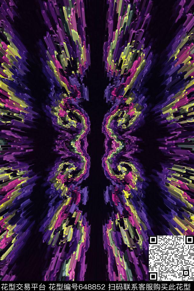 纹理曲线条纹数码印花华亿平台下载（图片编号: 648852） - 瓦栏（Walan）